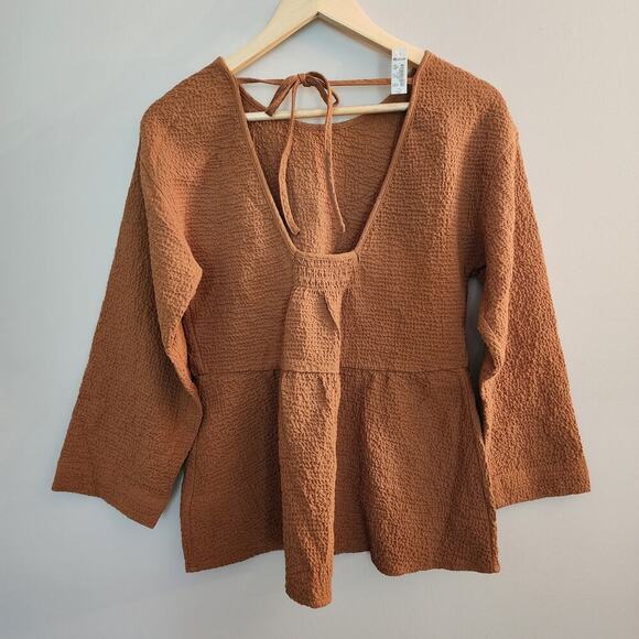 Madewell Peplum Toffee Open Back Top Women's SZ XS - NWT - Picture 6 of 10